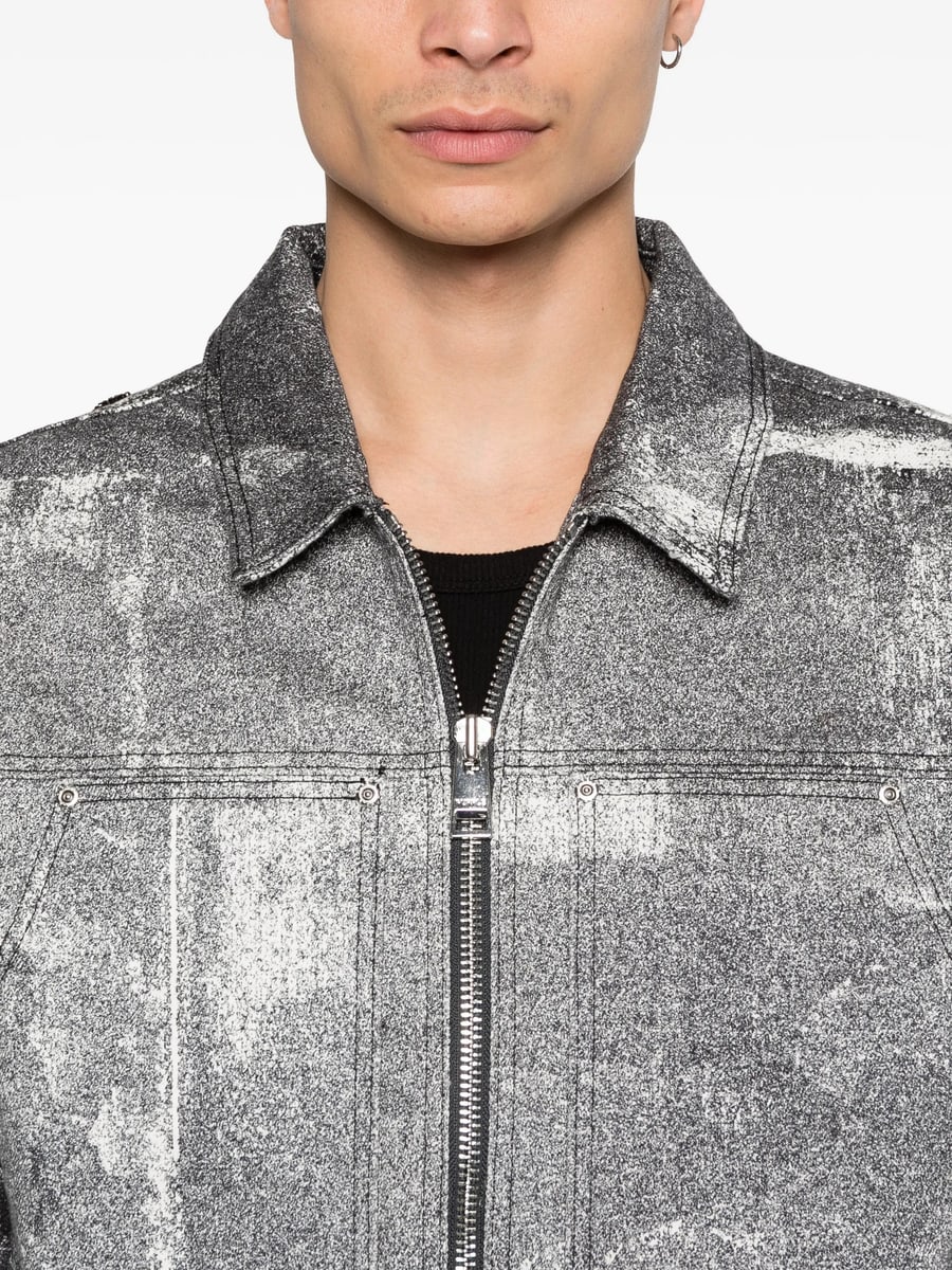 Purple Brand Purple Brand Carpenter Palms Patterned Zip Jacket, view 3