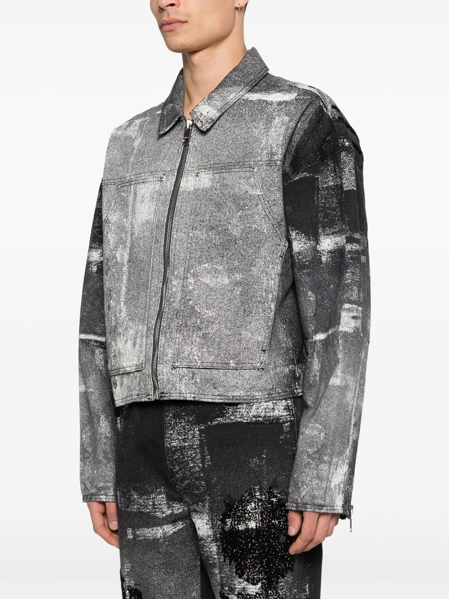 Purple Brand Purple Brand Carpenter Palms Patterned Zip Jacket, view 5