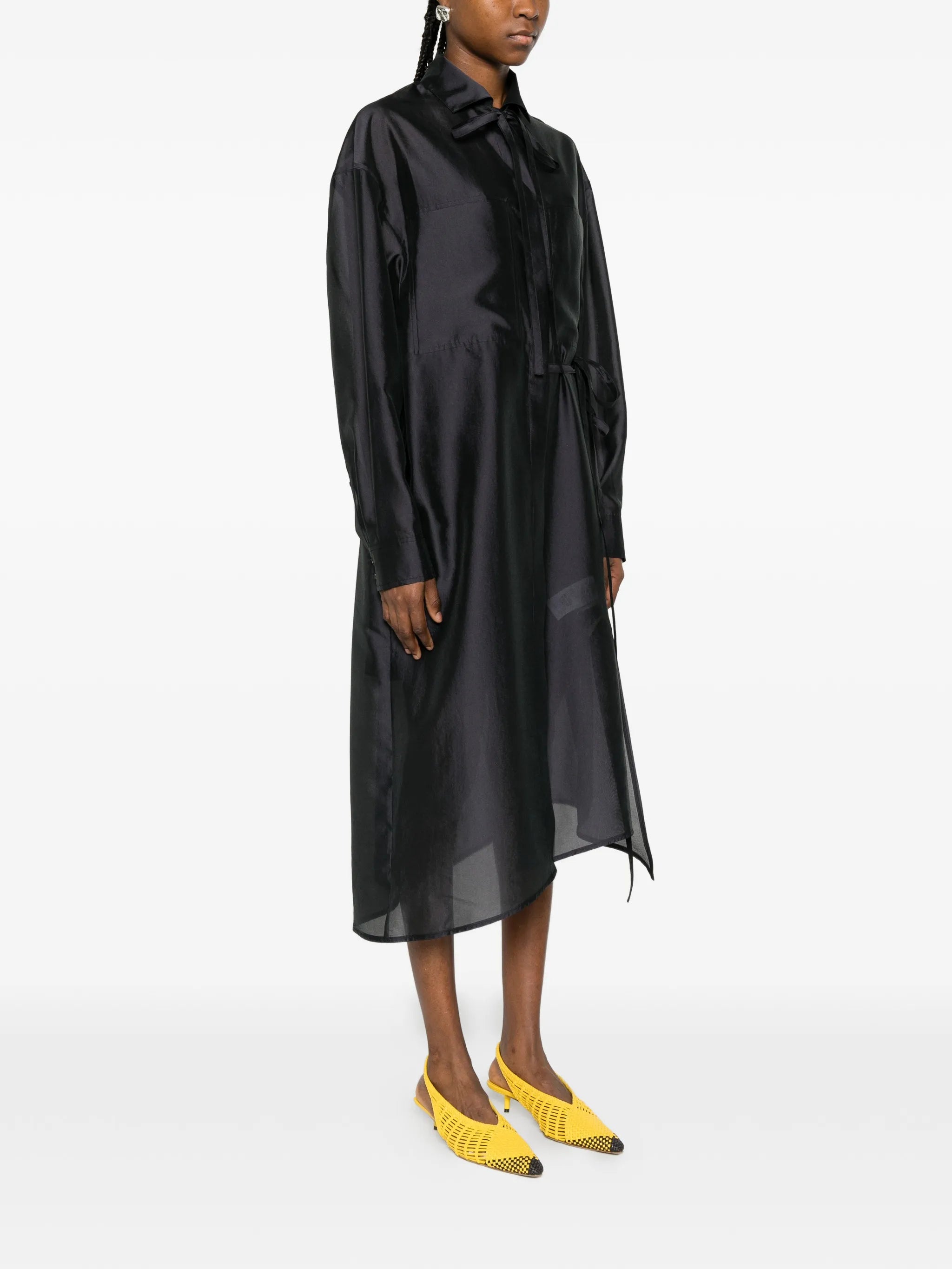 System System Tie-detail Midi Shirt Dress, view 2