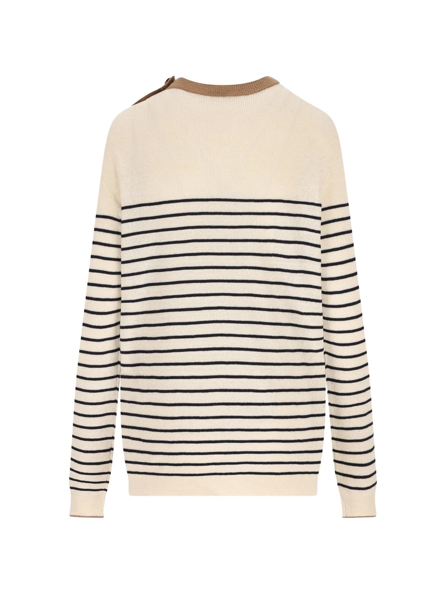 Prada Prada Striped Button-detail Sweater, view 3