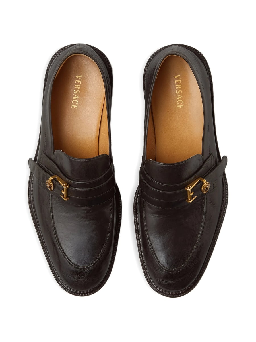 Versace Versace Primo Leather Loafers, view 4