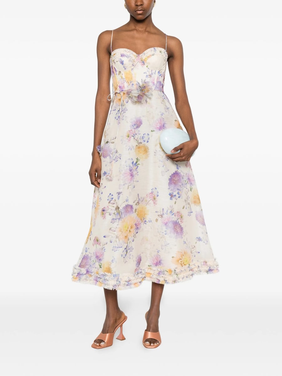 Zimmermann Zimmermann Luna Ruffle Midi Dress, view 3