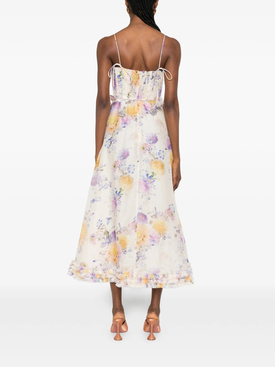 Zimmermann Zimmermann Luna Ruffle Midi Dress, view 4