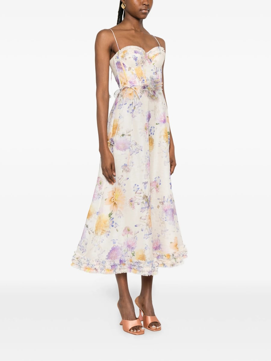 Zimmermann Zimmermann Luna Ruffle Midi Dress, view 5