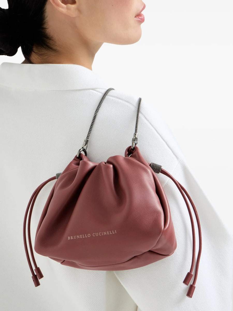 Brunello Cucinelli Brunello Cucinelli Mini Mellow Bucket Bag, view 3