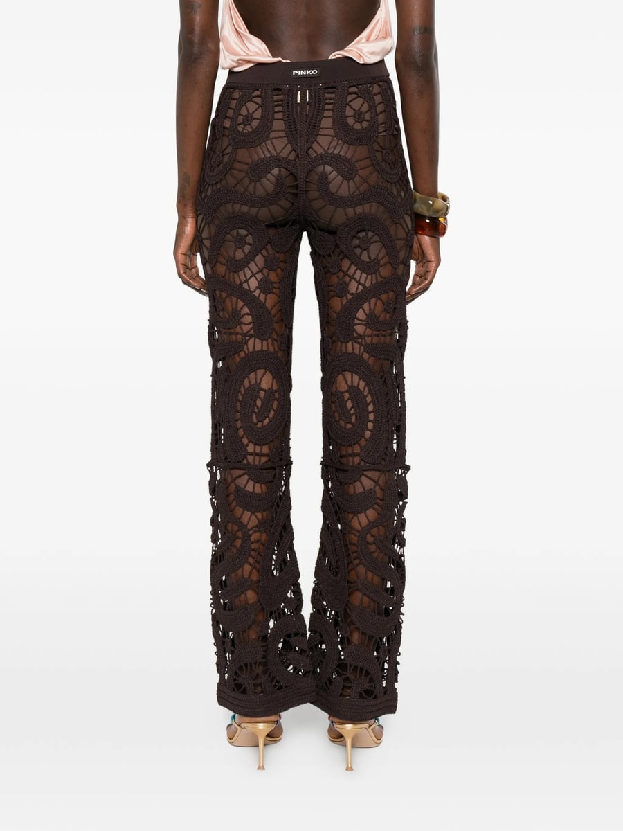 Pinko Pinko  Geometric Crocheted Trousers, view 3