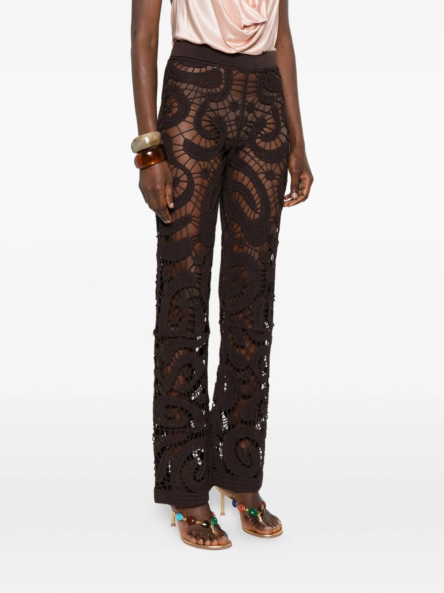 Pinko Pinko  Geometric Crocheted Trousers, view 4