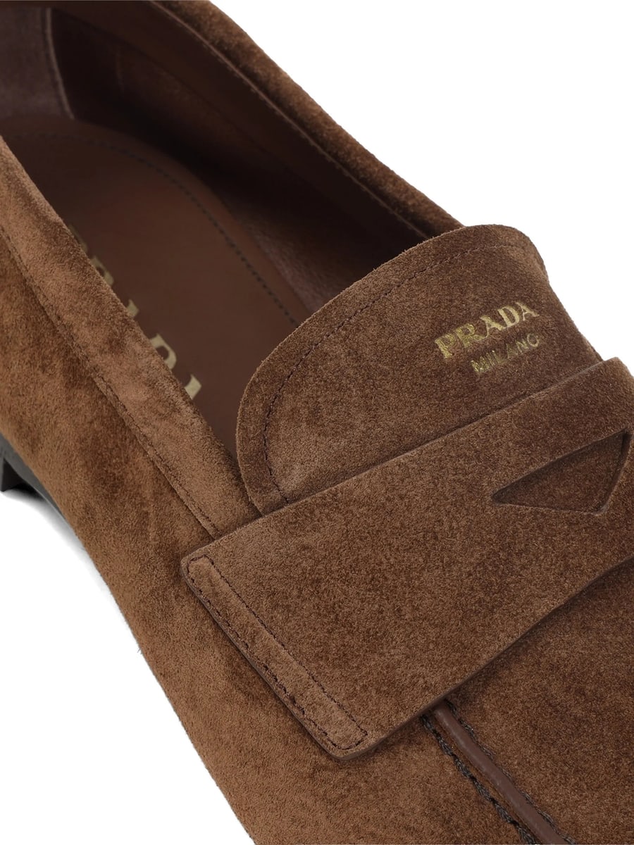 Prada Prada Piped Detail Leather Loafers, view 3