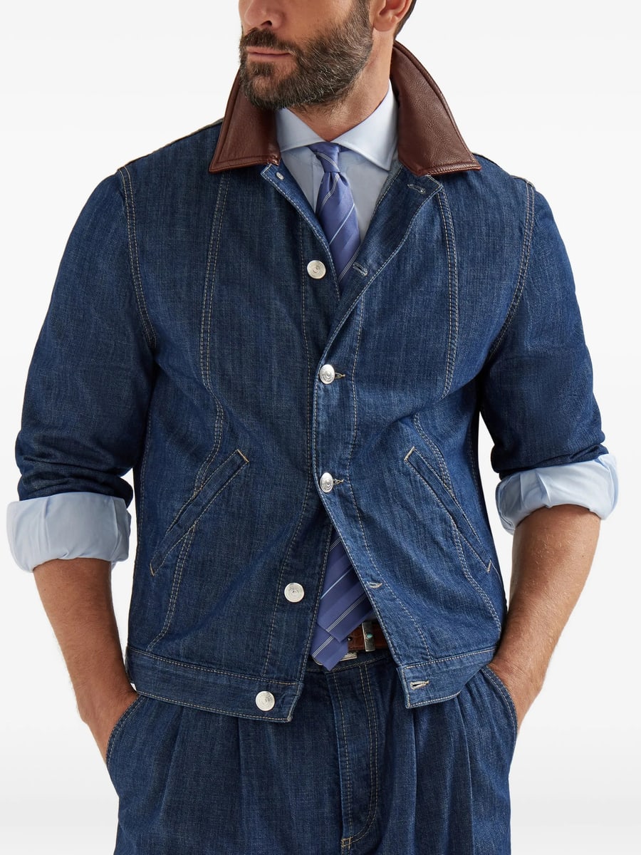 Brunello Cucinelli Brunello Cucinelli Button-up Denim Jacket, view 3