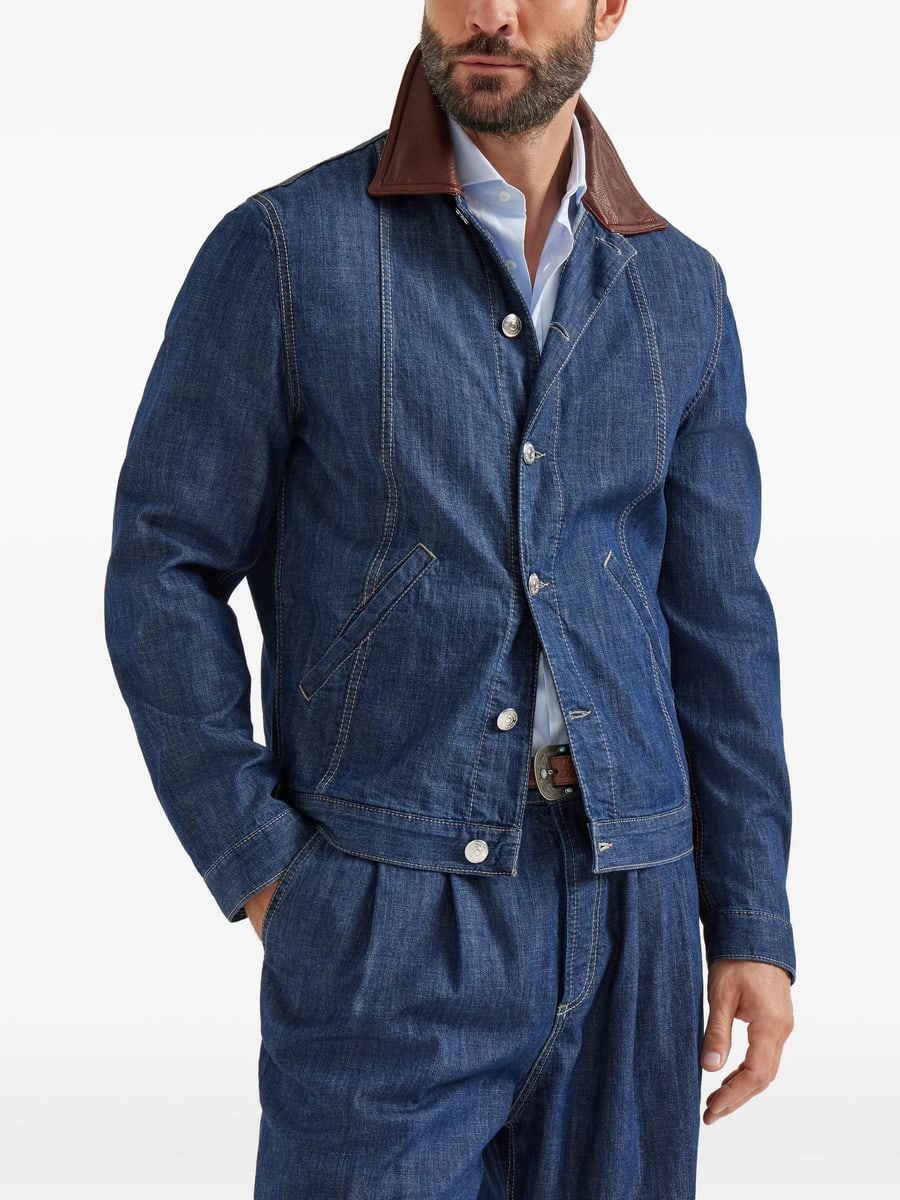 Brunello Cucinelli Brunello Cucinelli Button-up Denim Jacket, view 4