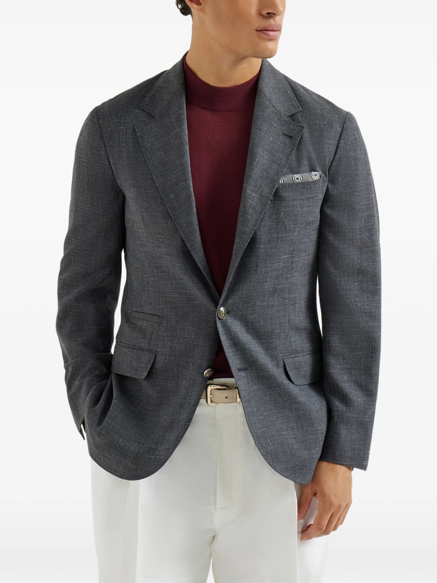 Brunello Cucinelli Brunello Cucinelli Slubbed Buttons Blazer, view 4