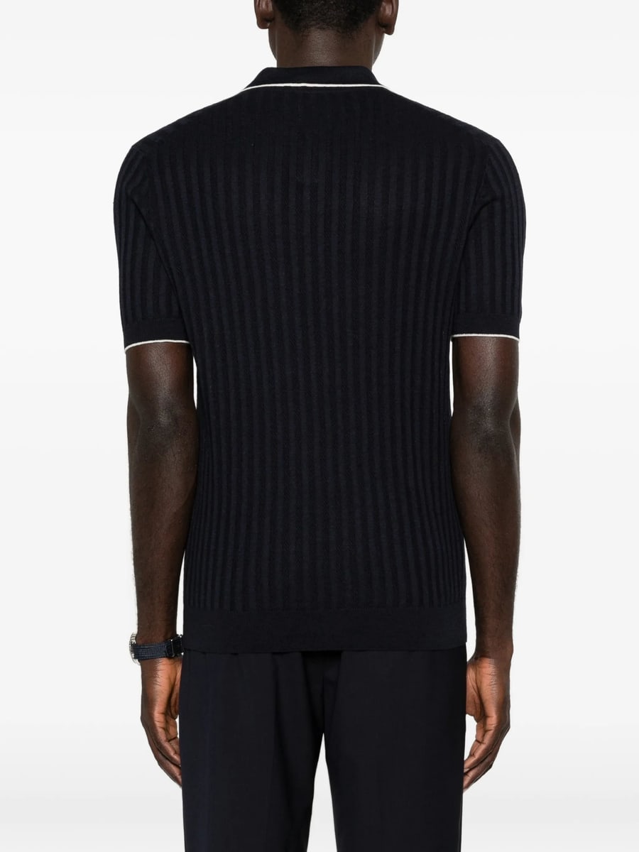 Fedeli Fedeli Ribbed V-neck T-shirt, view 2