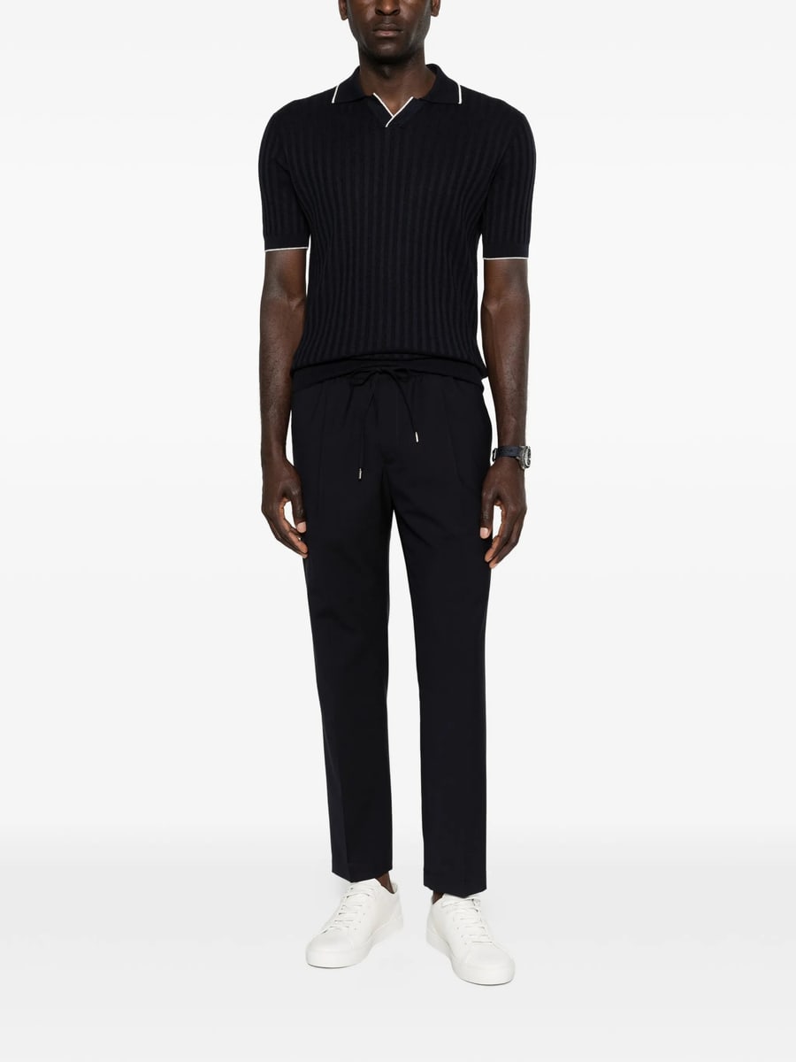 Fedeli Fedeli Ribbed V-neck T-shirt, view 4
