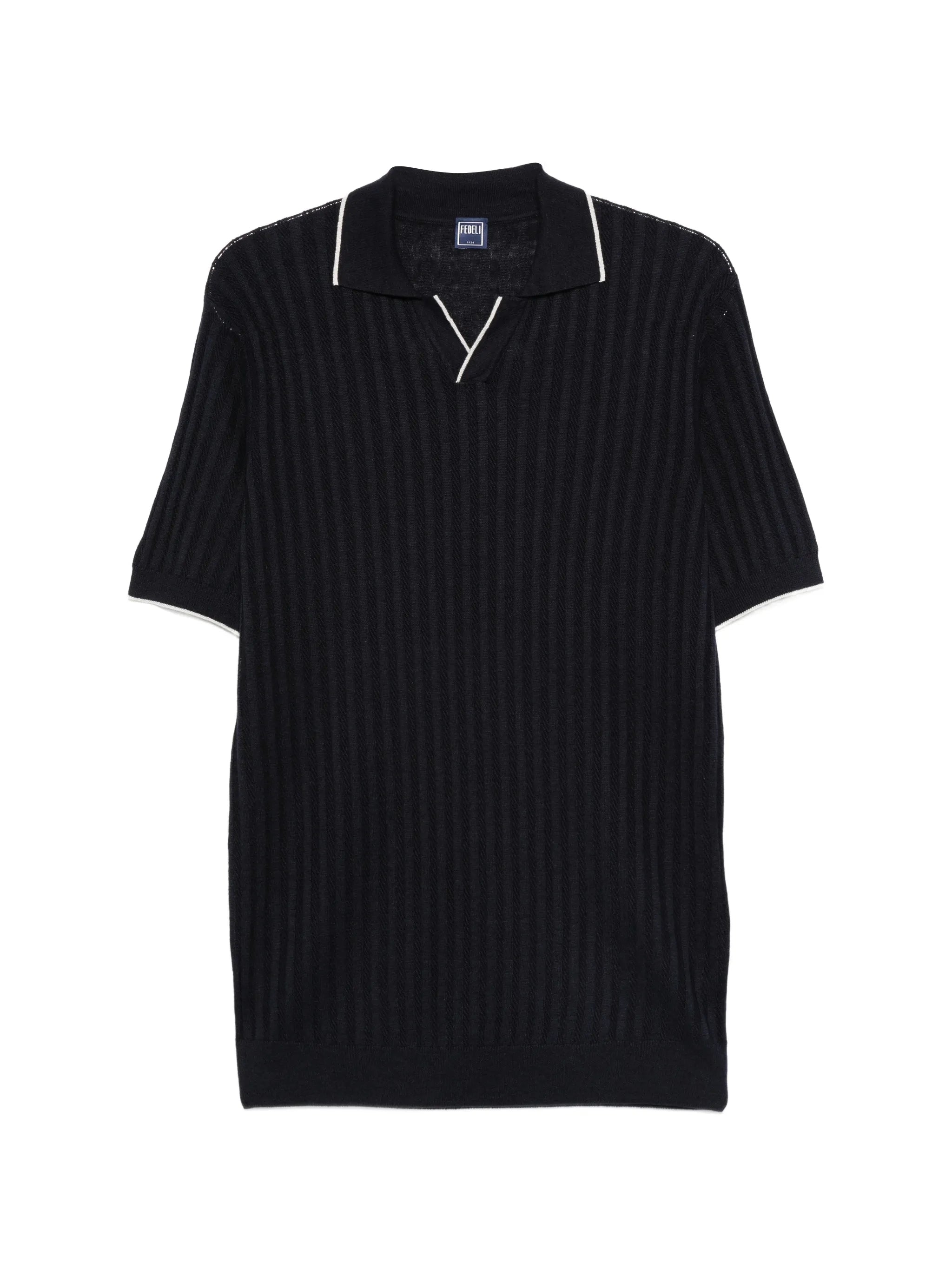 Fedeli Fedeli Ribbed V-neck T-shirt