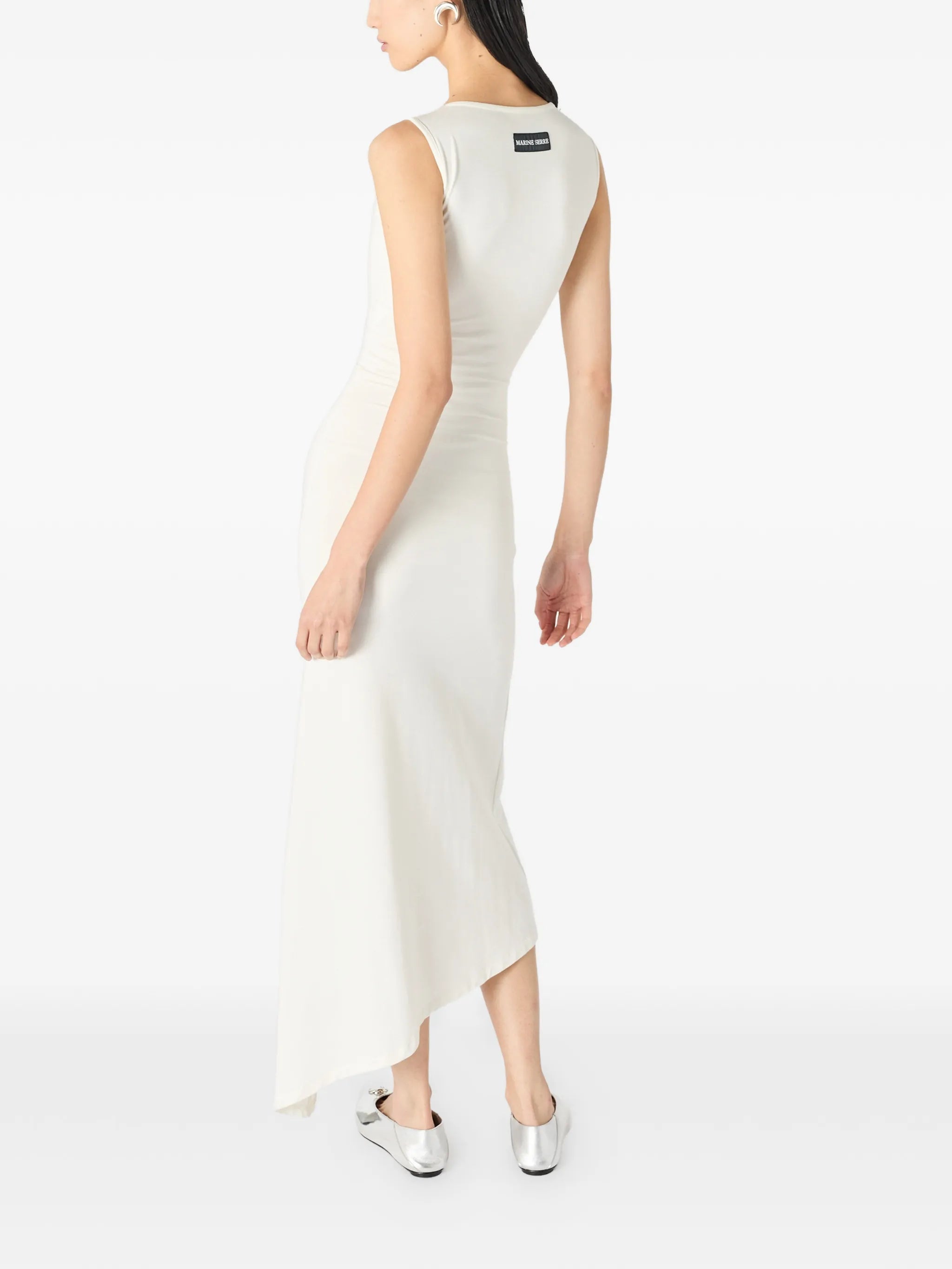 Marine Serre Marine Serre Pearl Logo Asymmetrical Midi Dress, view 2