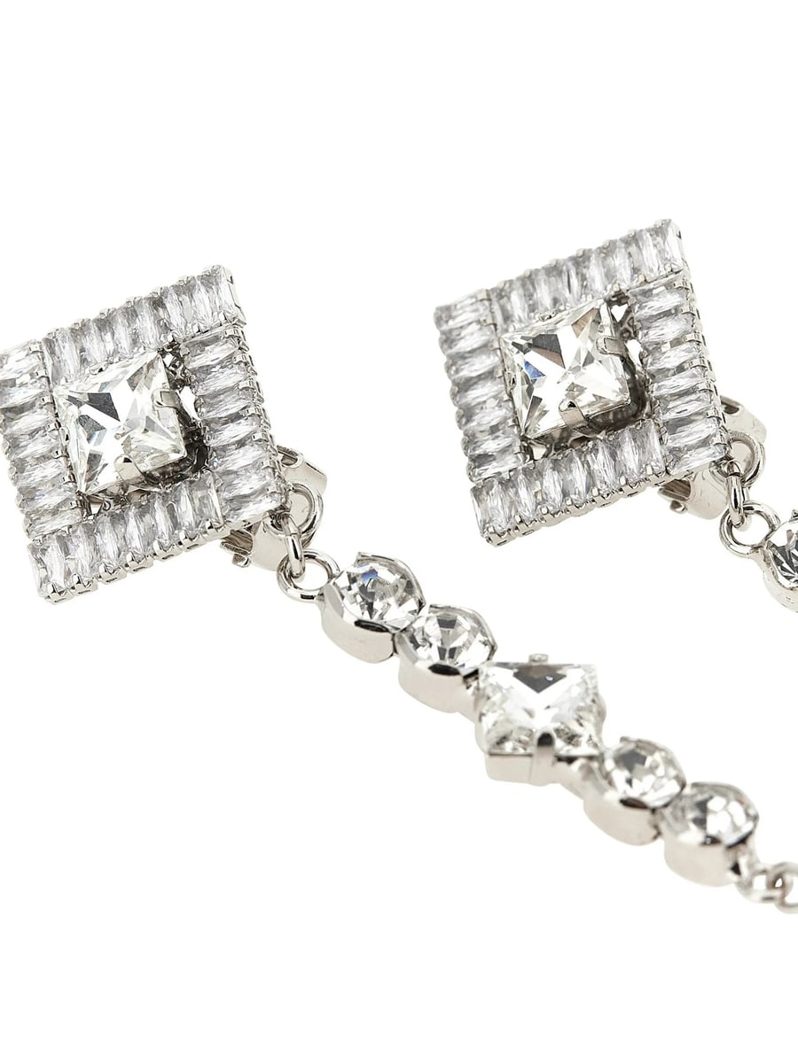 Alessandra Rich Alessandra Rich Crystal-embellished Drop Earrings, view 3