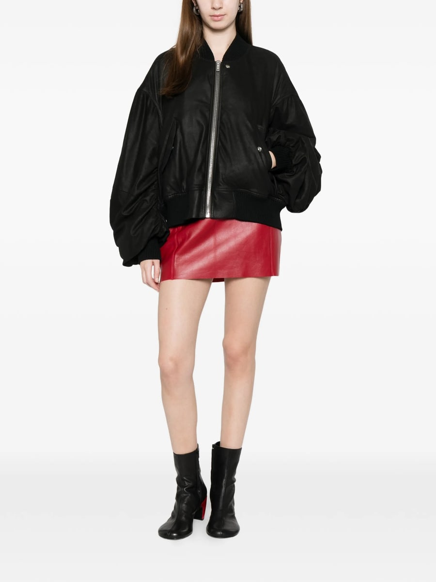 Rick Owens Rick Owens Zip-up Leather Bomber Jacket, view 4