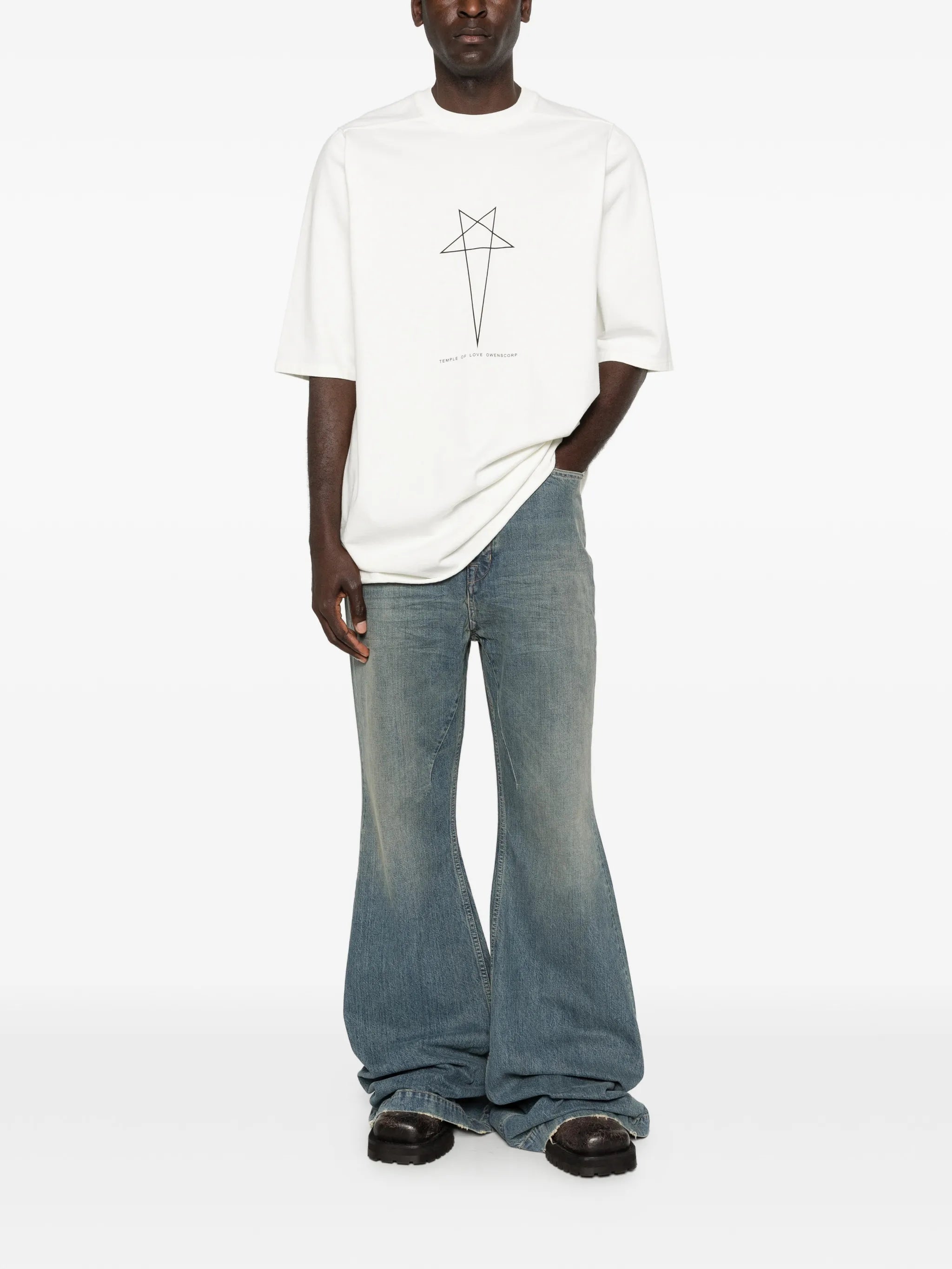 Rick Owens DRKSHDW Rick Owens Drkshdw Star-graphic Ribbon T-shirt, view 2
