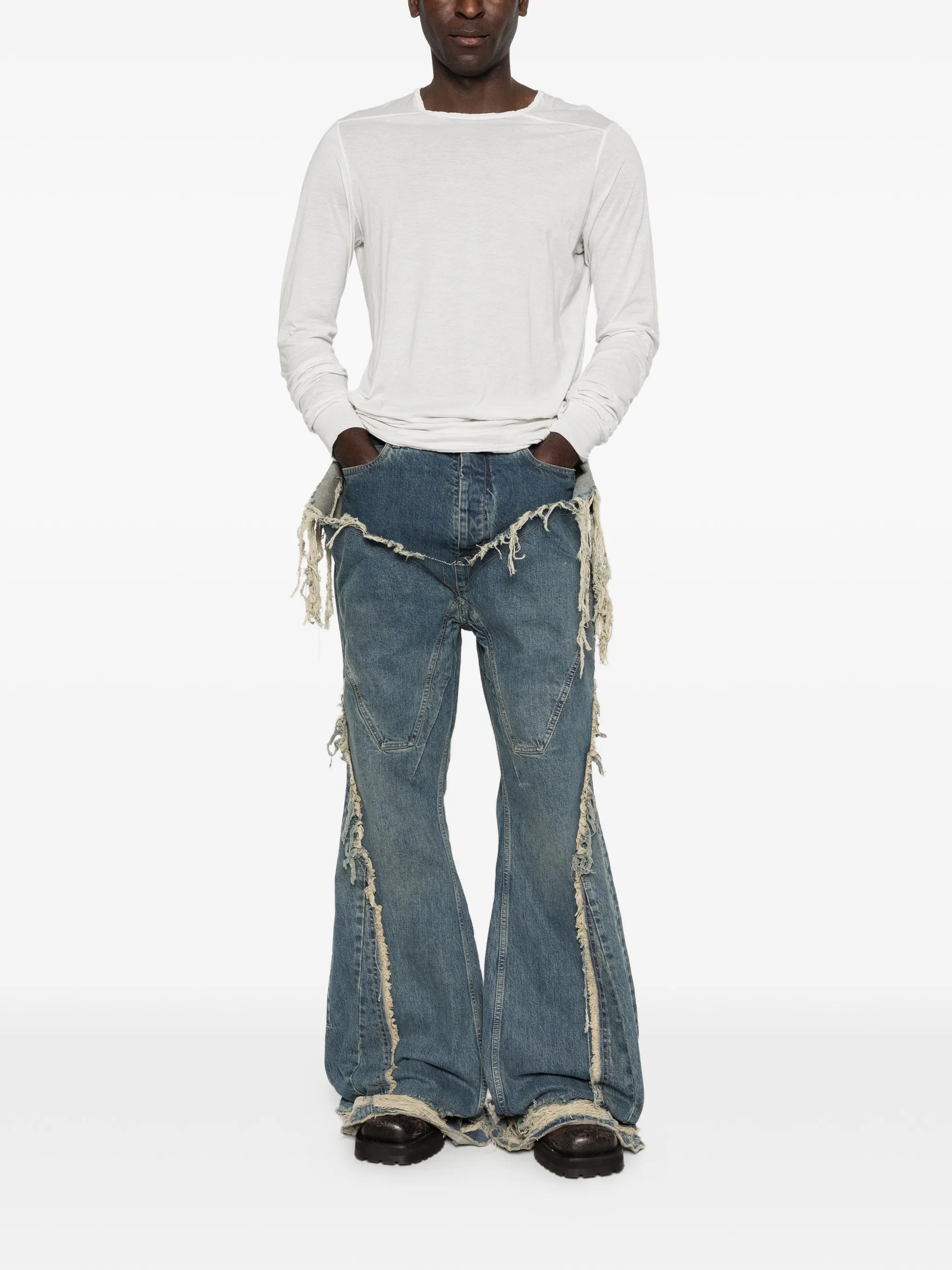 Rick Owens DRKSHDW Rick Owens Drkshdw Frayed-trim Jeans, view 2