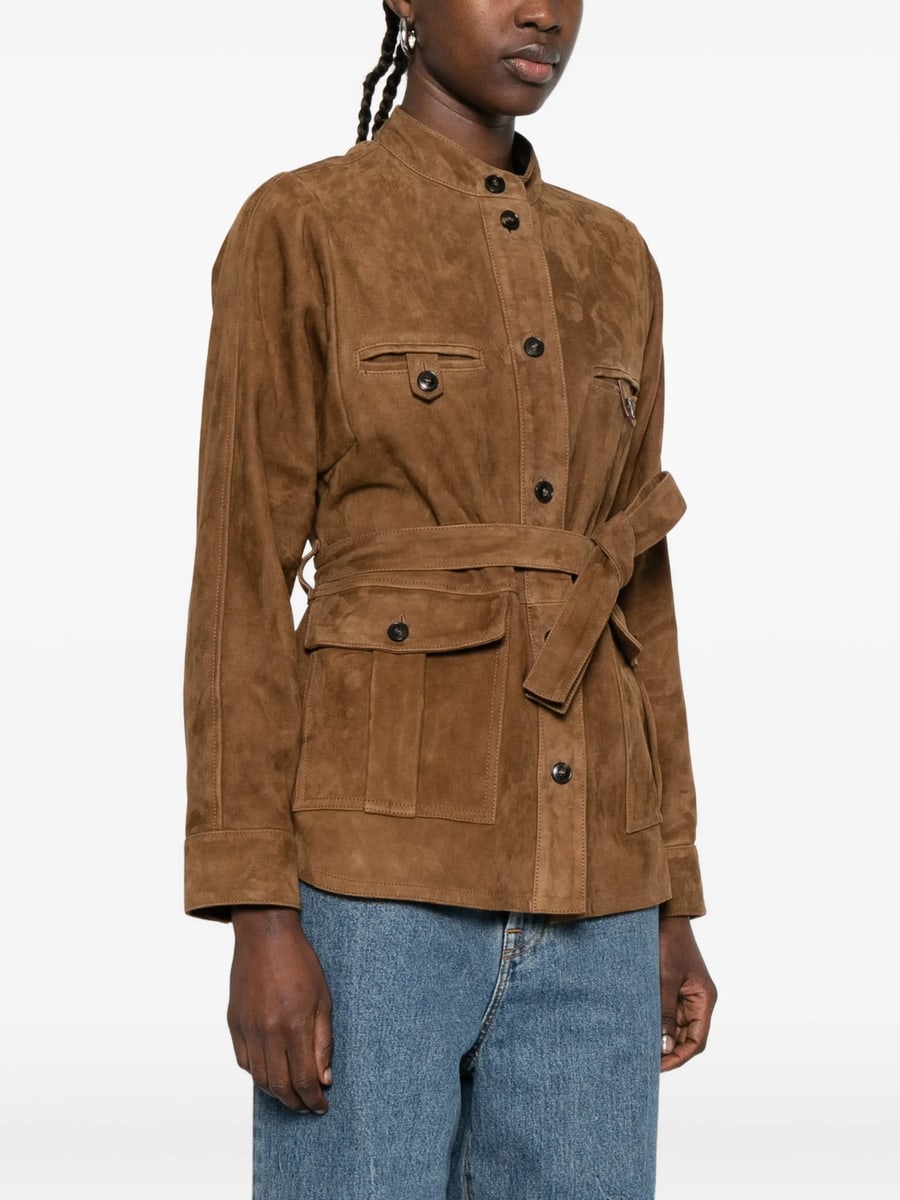 Yves Salomon Yves Salomon Belted Leather Jacket, view 2