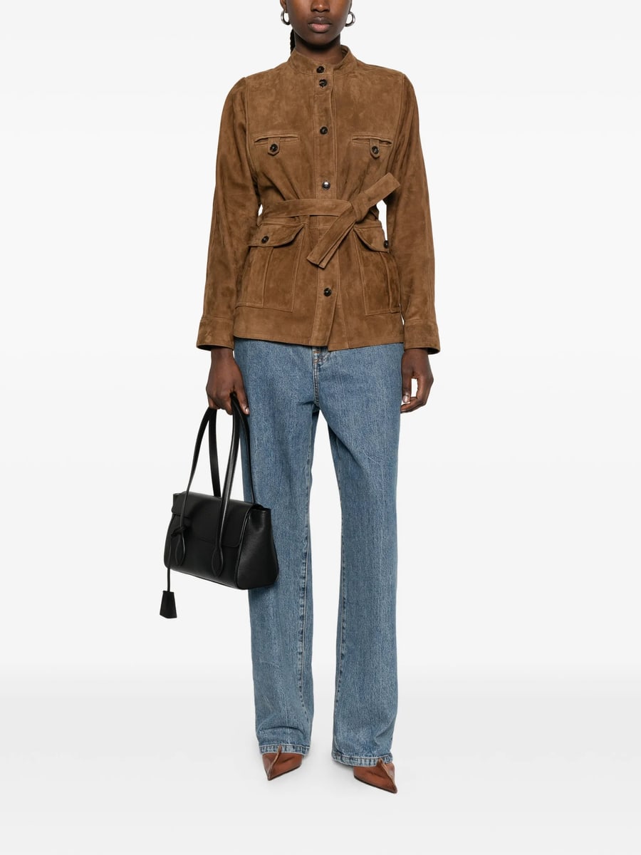Yves Salomon Yves Salomon Belted Leather Jacket, view 3