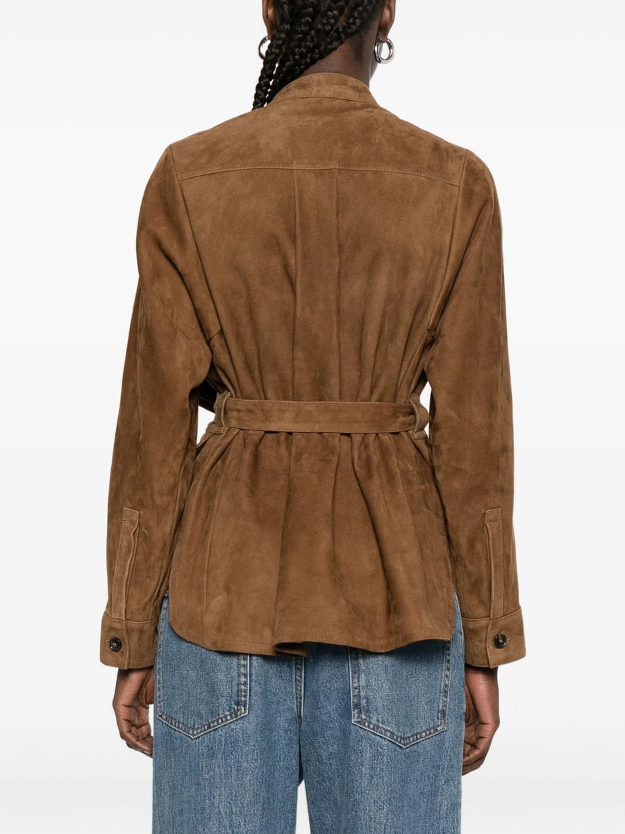 Yves Salomon Yves Salomon Belted Leather Jacket, view 5