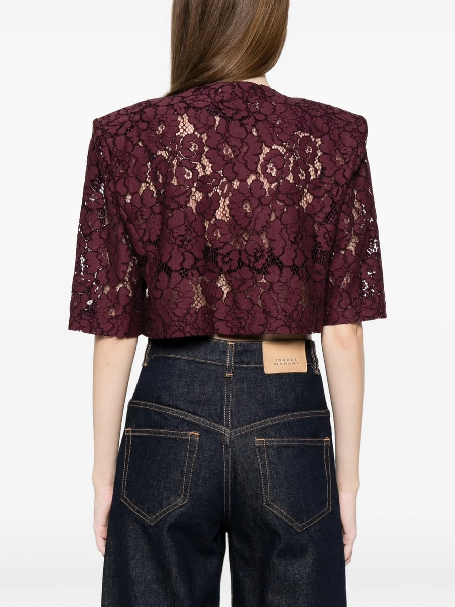 Pinko Pinko Lace-detail Cropped Jacket, view 5