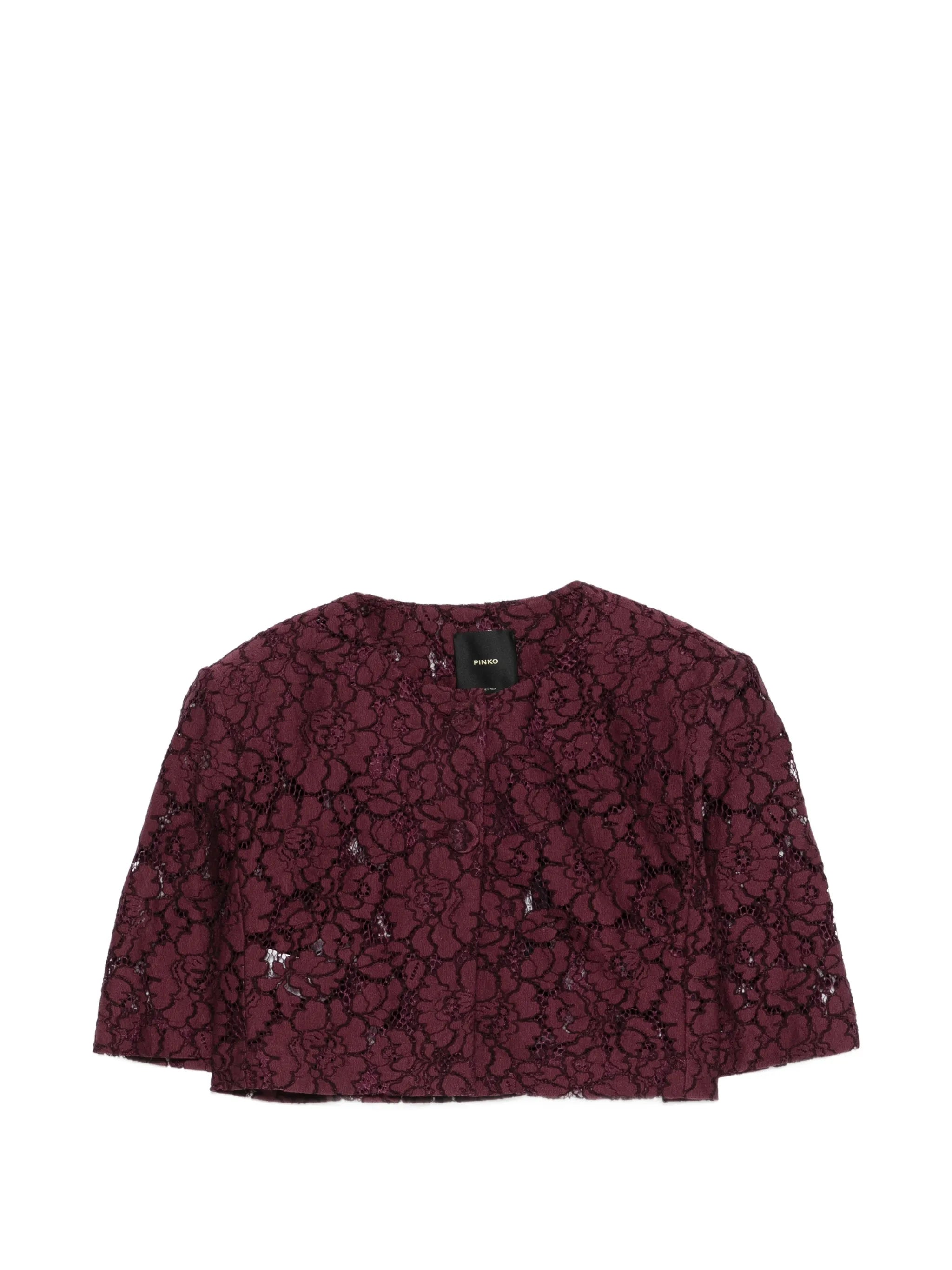 Pinko Pinko Lace-detail Cropped Jacket