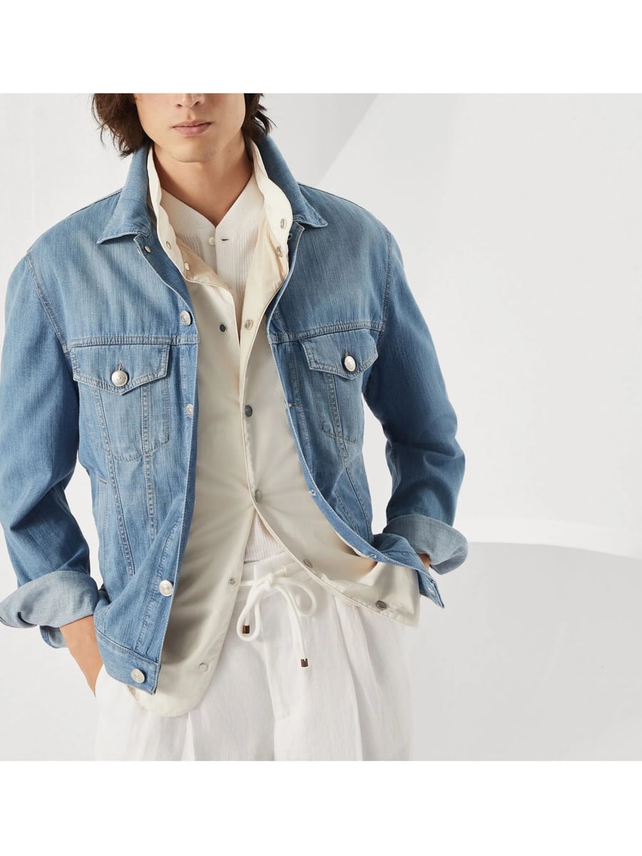 Brunello Cucinelli Brunello Cucinelli Button-up Denim Jacket, view 5