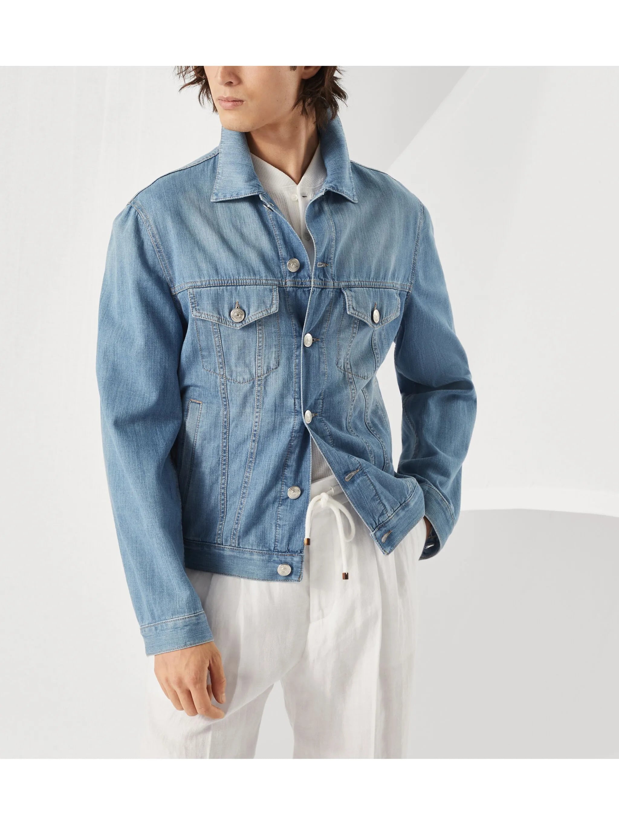 Brunello Cucinelli Brunello Cucinelli Button-up Denim Jacket, view 2