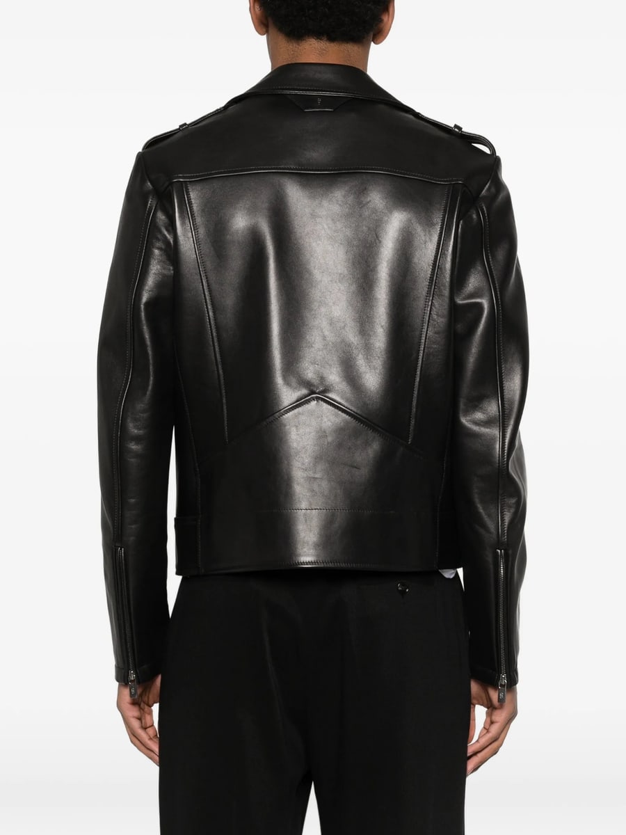 Santoro Santoro Leather Biker Jacket, view 3