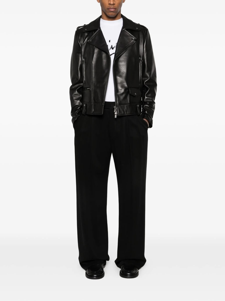 Santoro Santoro Leather Biker Jacket, view 4