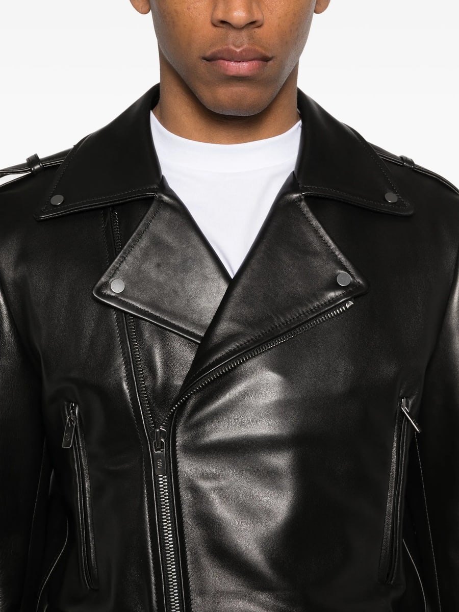 Santoro Santoro Leather Biker Jacket, view 5