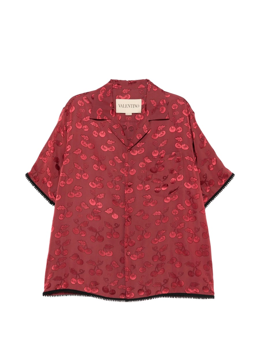 Valentino Valentino Viscose Bowling Shirt With Cherryfic Jacquard Pattern
