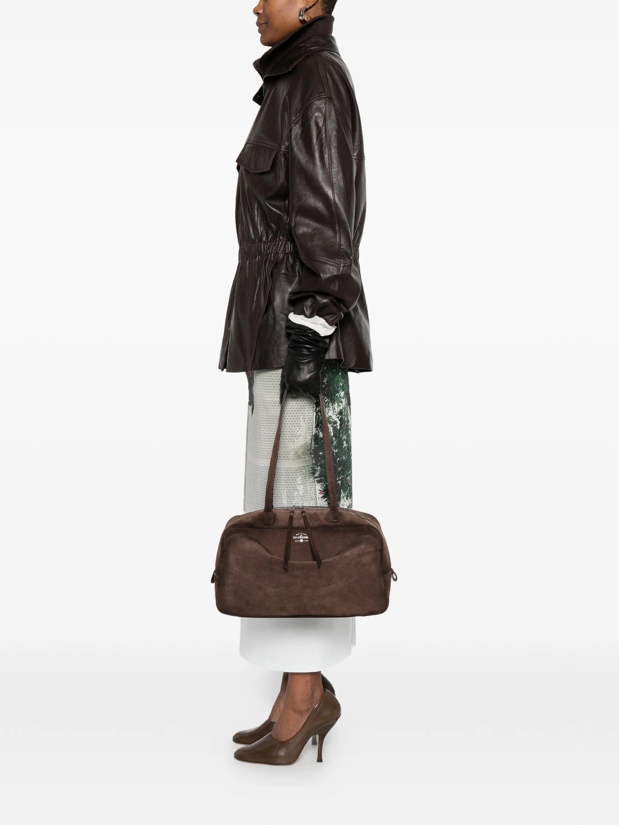 Balenciaga Balenciaga Medium Carrie Brown Tote Bag, view 2