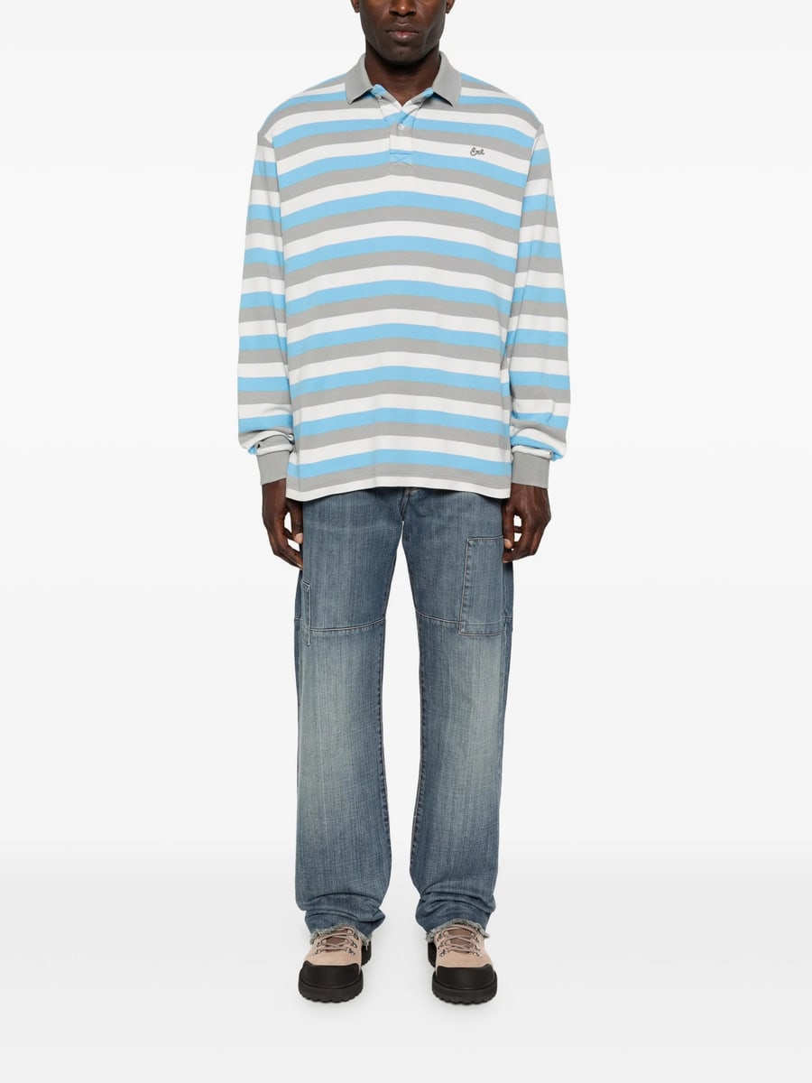 Erl Erl Striped Polo Shirt, view 5