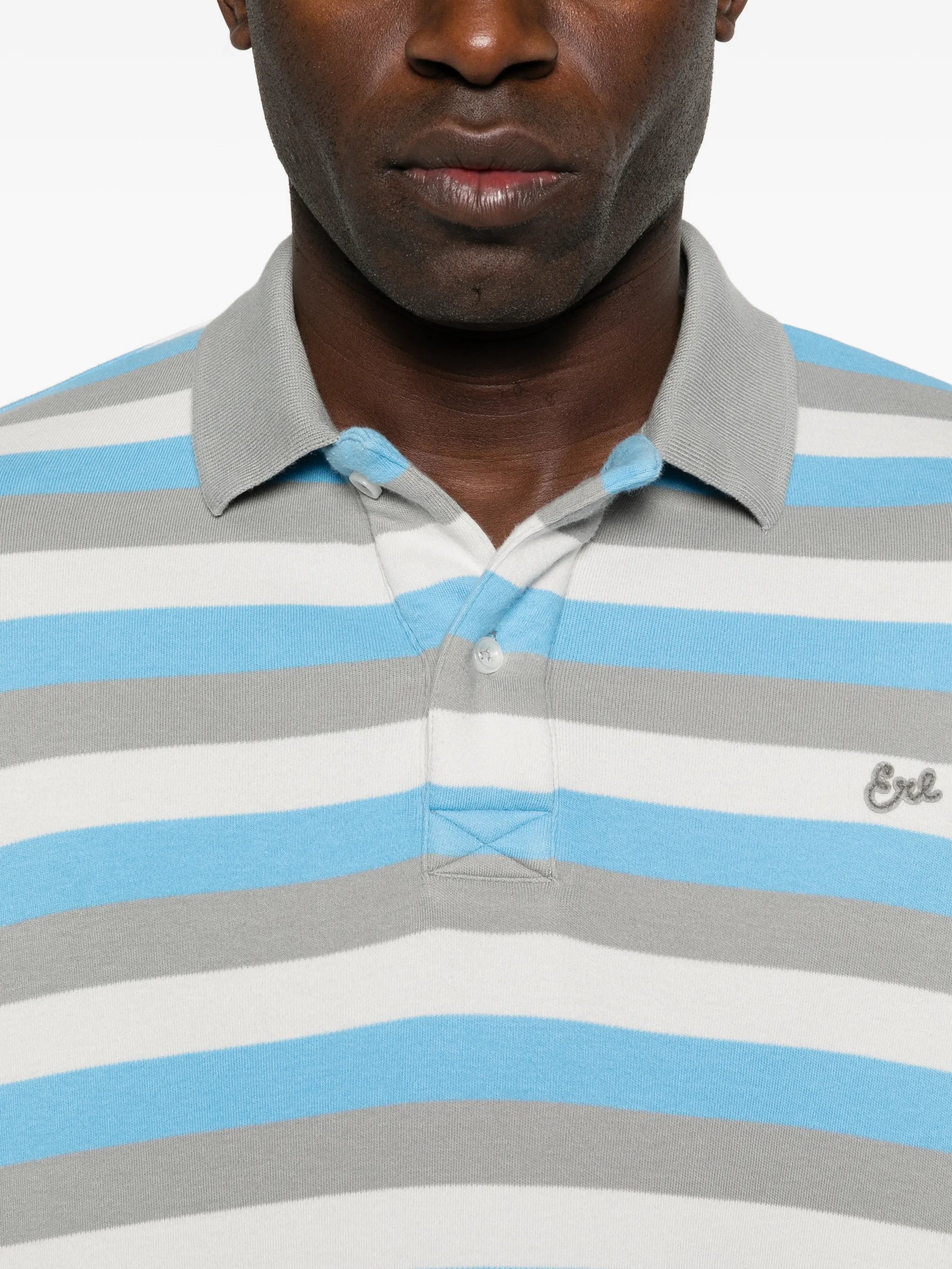 Erl Erl Striped Polo Shirt, view 2