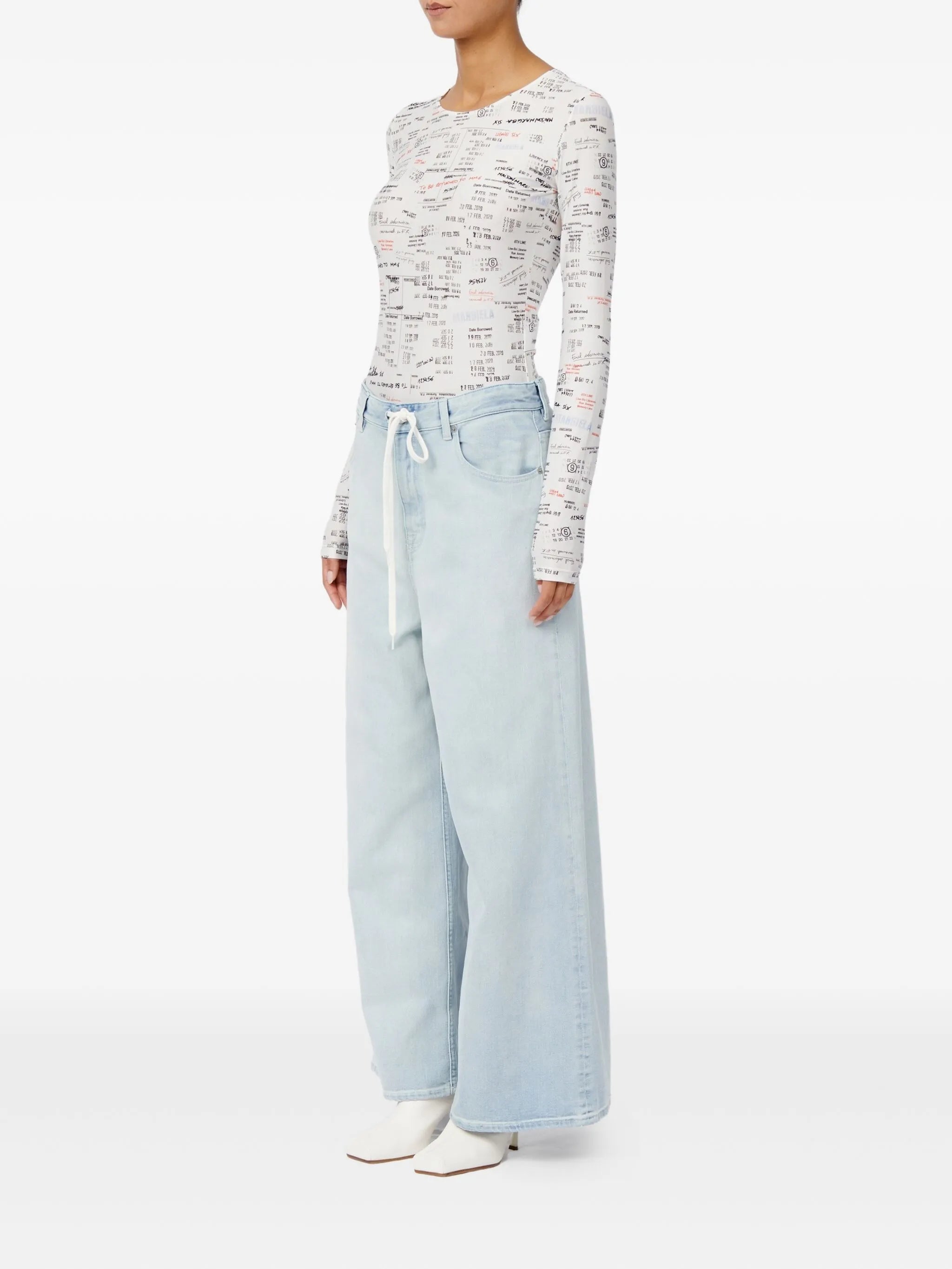 MM6 Maison Margiela Mm6 Maison Margiela Five Pocket Drawstring Trousers, view 2