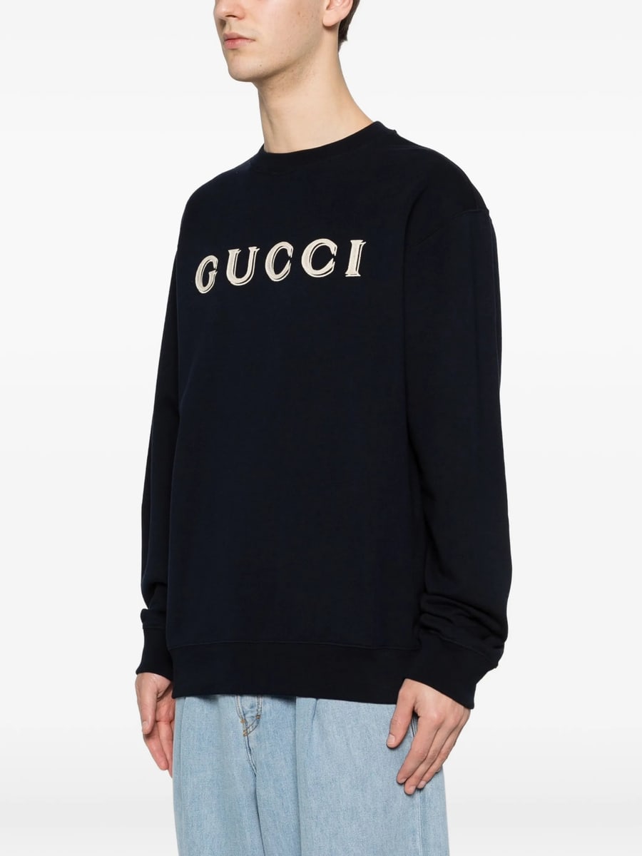 Gucci Gucci Log-detail Crew-neck Sweater, view 3