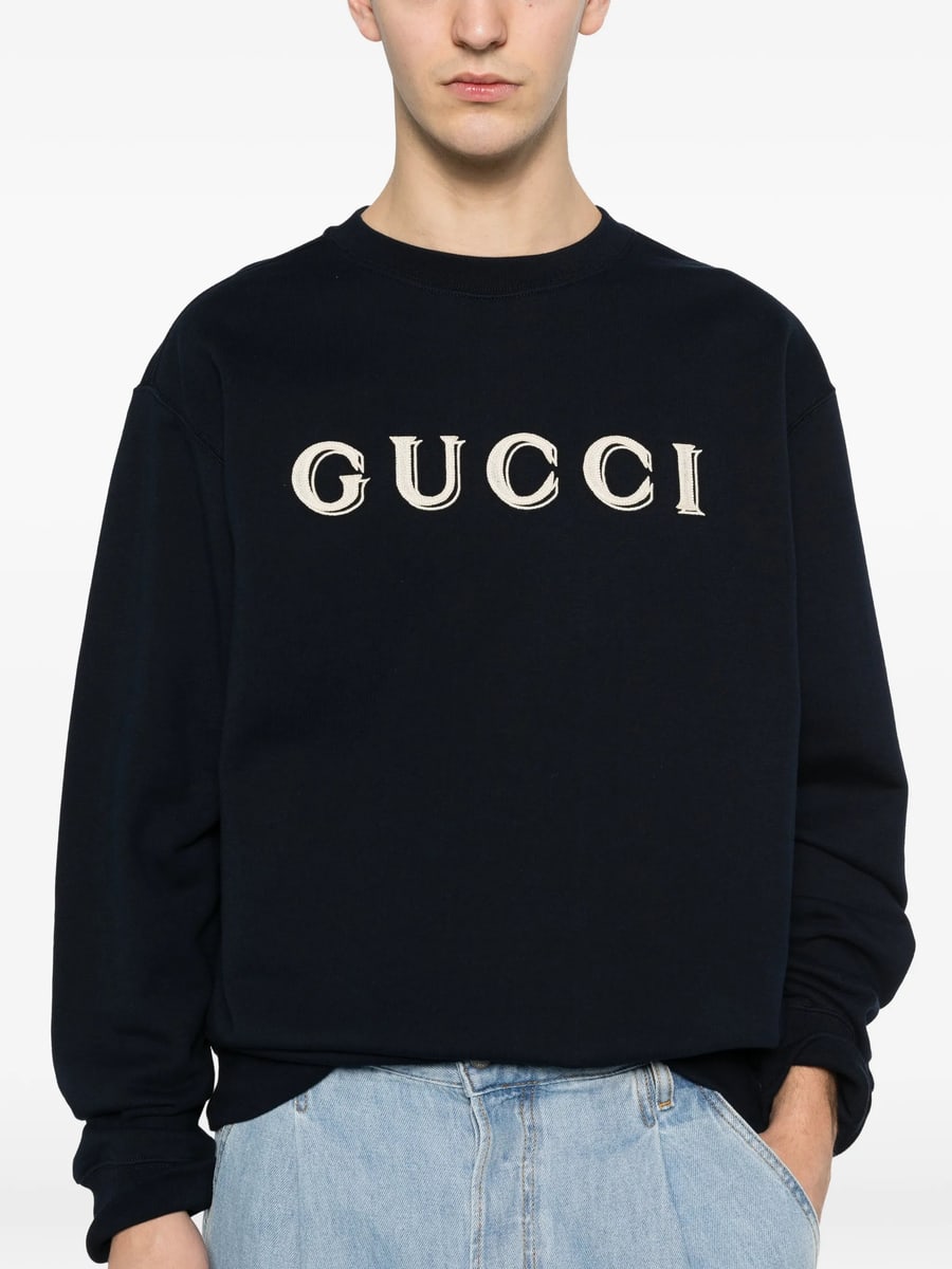 Gucci Gucci Log-detail Crew-neck Sweater, view 4
