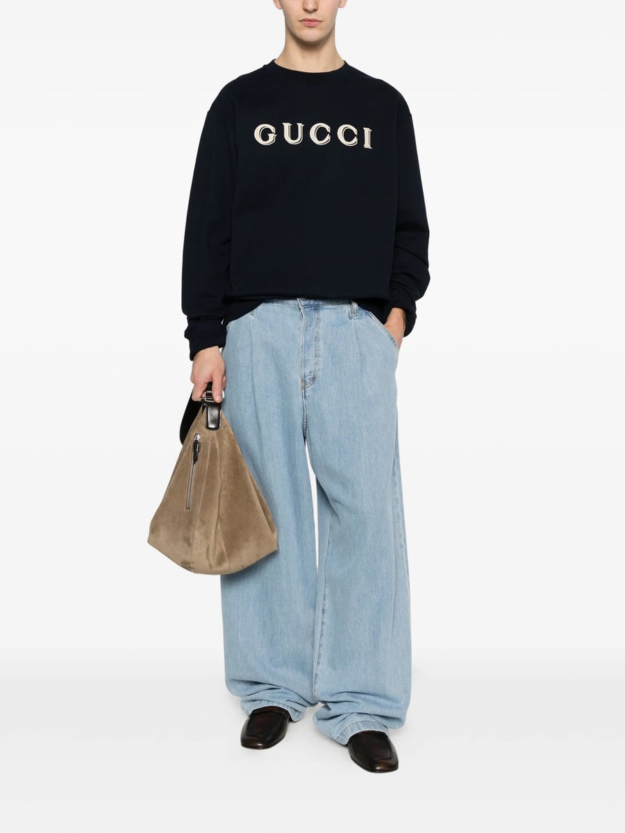 Gucci Gucci Log-detail Crew-neck Sweater, view 5