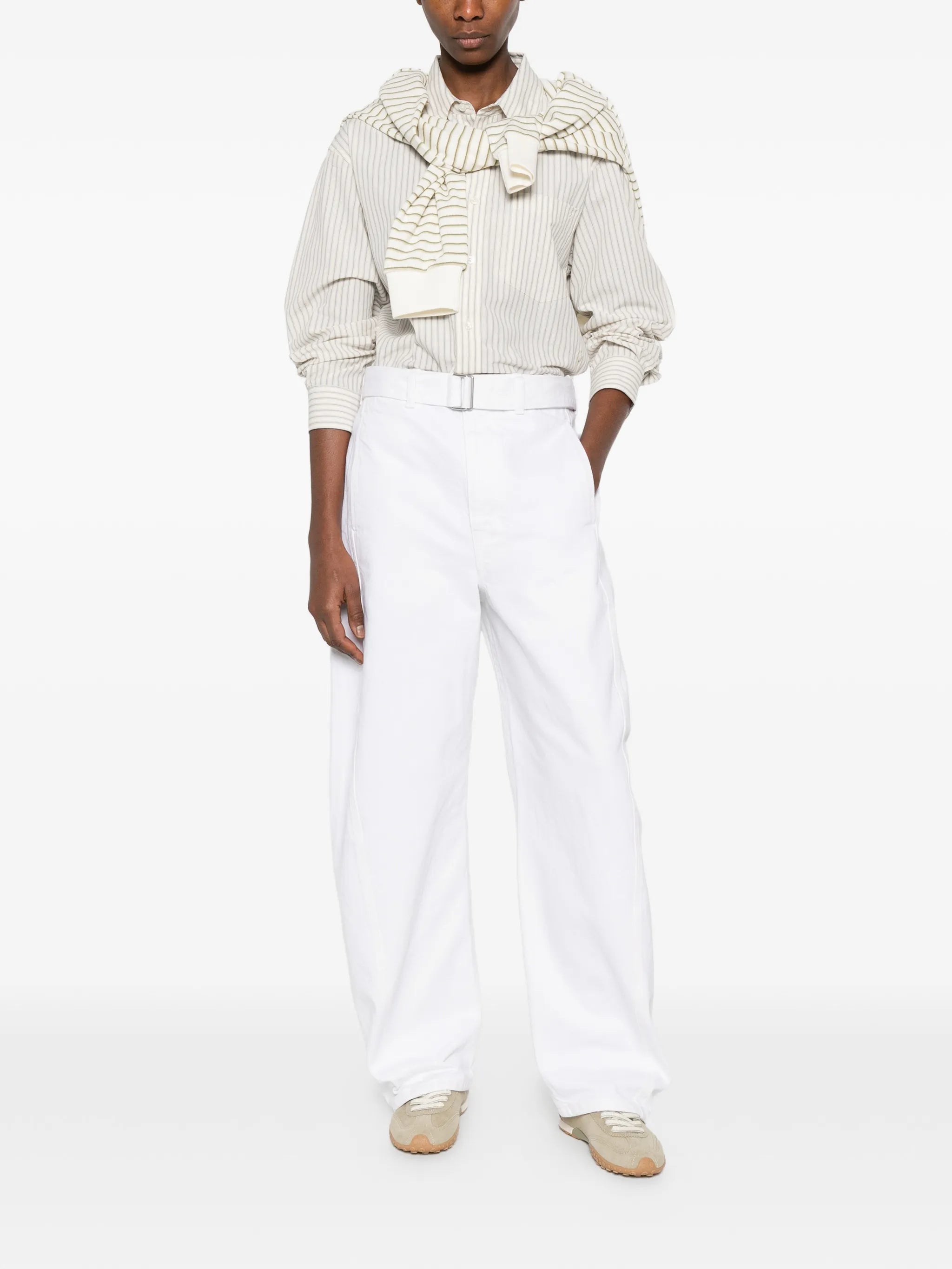 Lemaire Lemaire Bleached Denim Belt Trousers, view 2