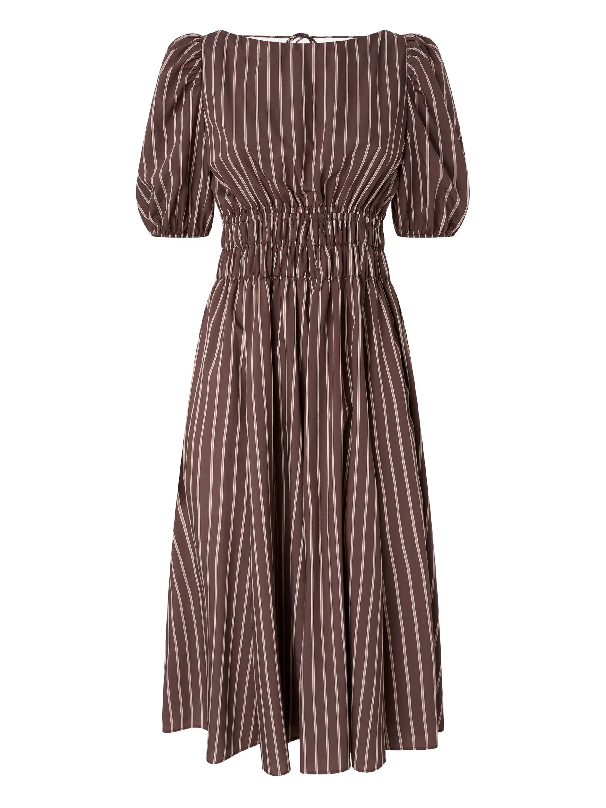 Pinko Pinko Striped-pattern Puff-sleeve Dress