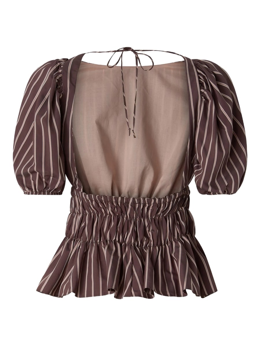 Pinko Pinko Striped-pattern Ruched Blouse, view 2
