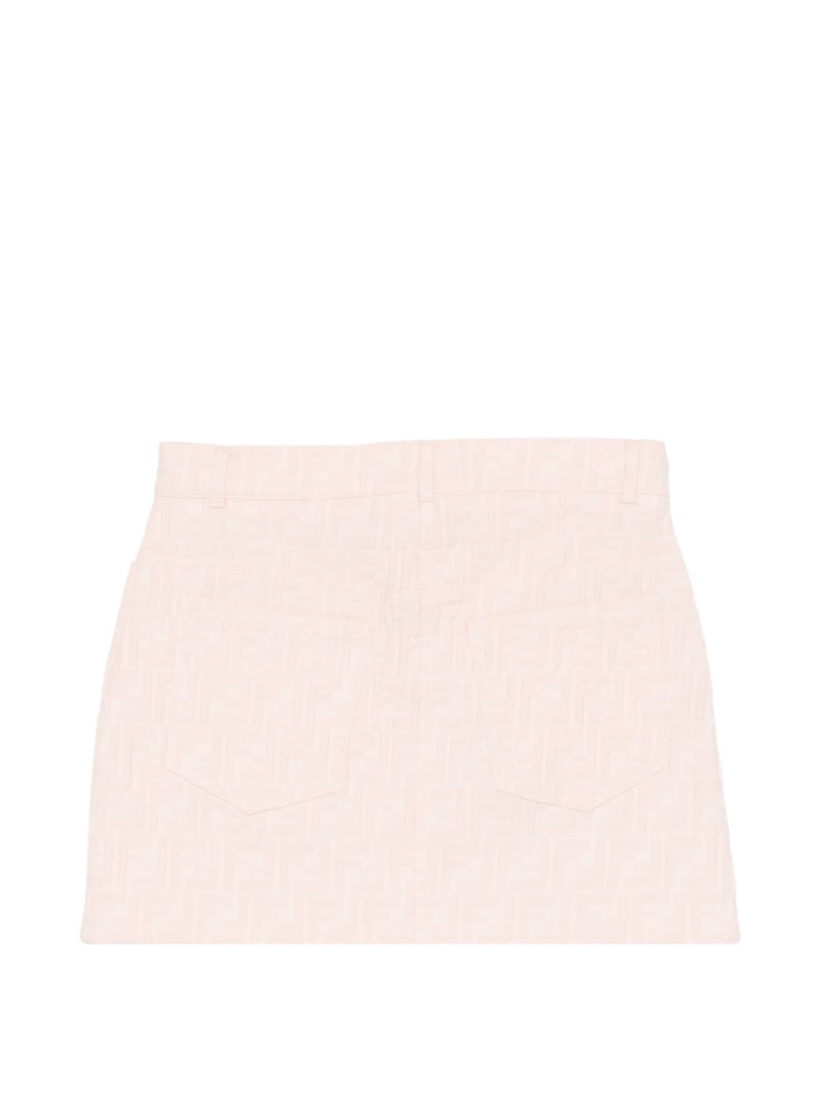 Fendi Fendi Logo-pattern Button-fastening Skirt, view 3