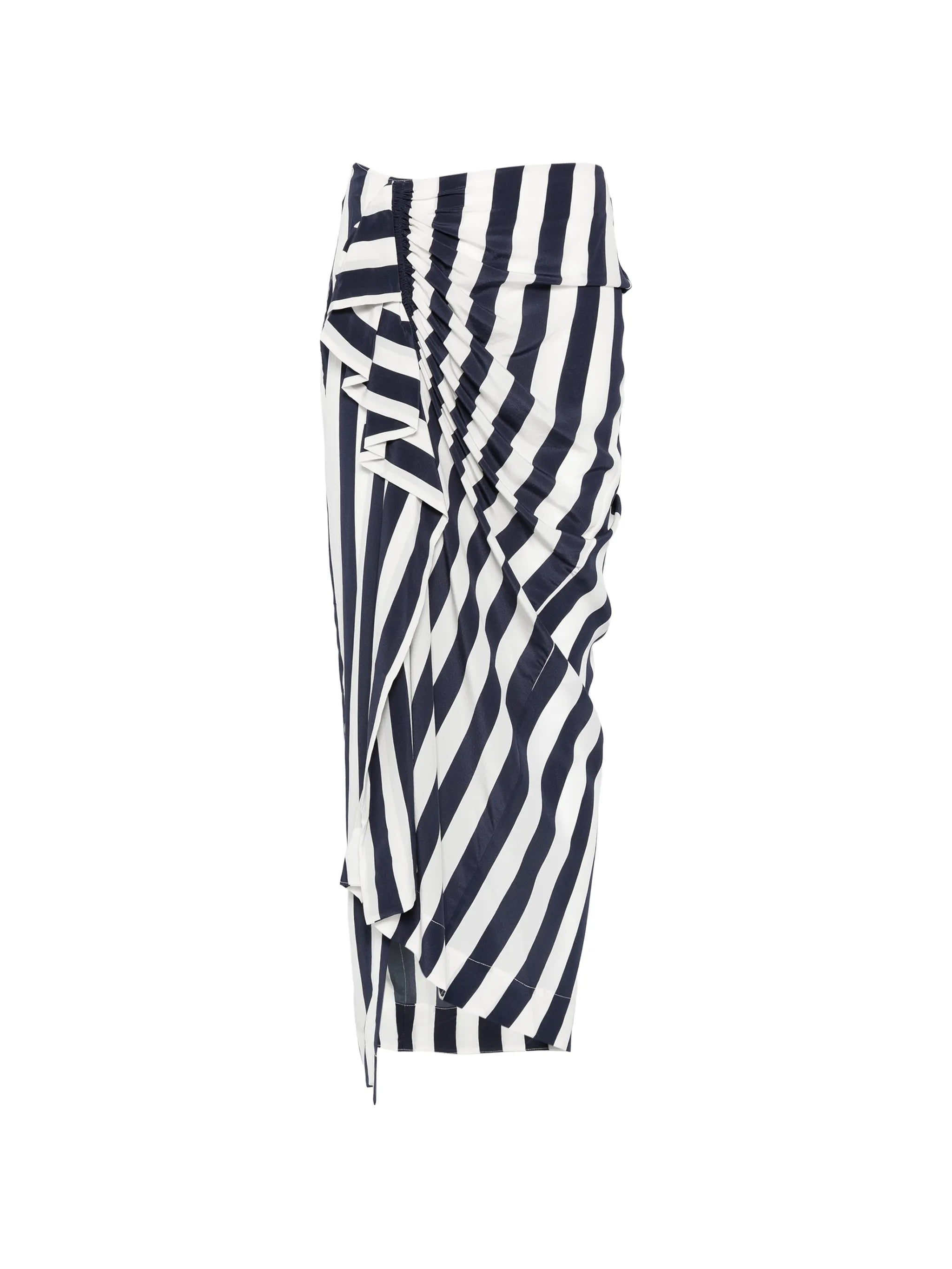 Bondi Born Bondi Born Orta Silk Striped Ruffled Midi Skirt
