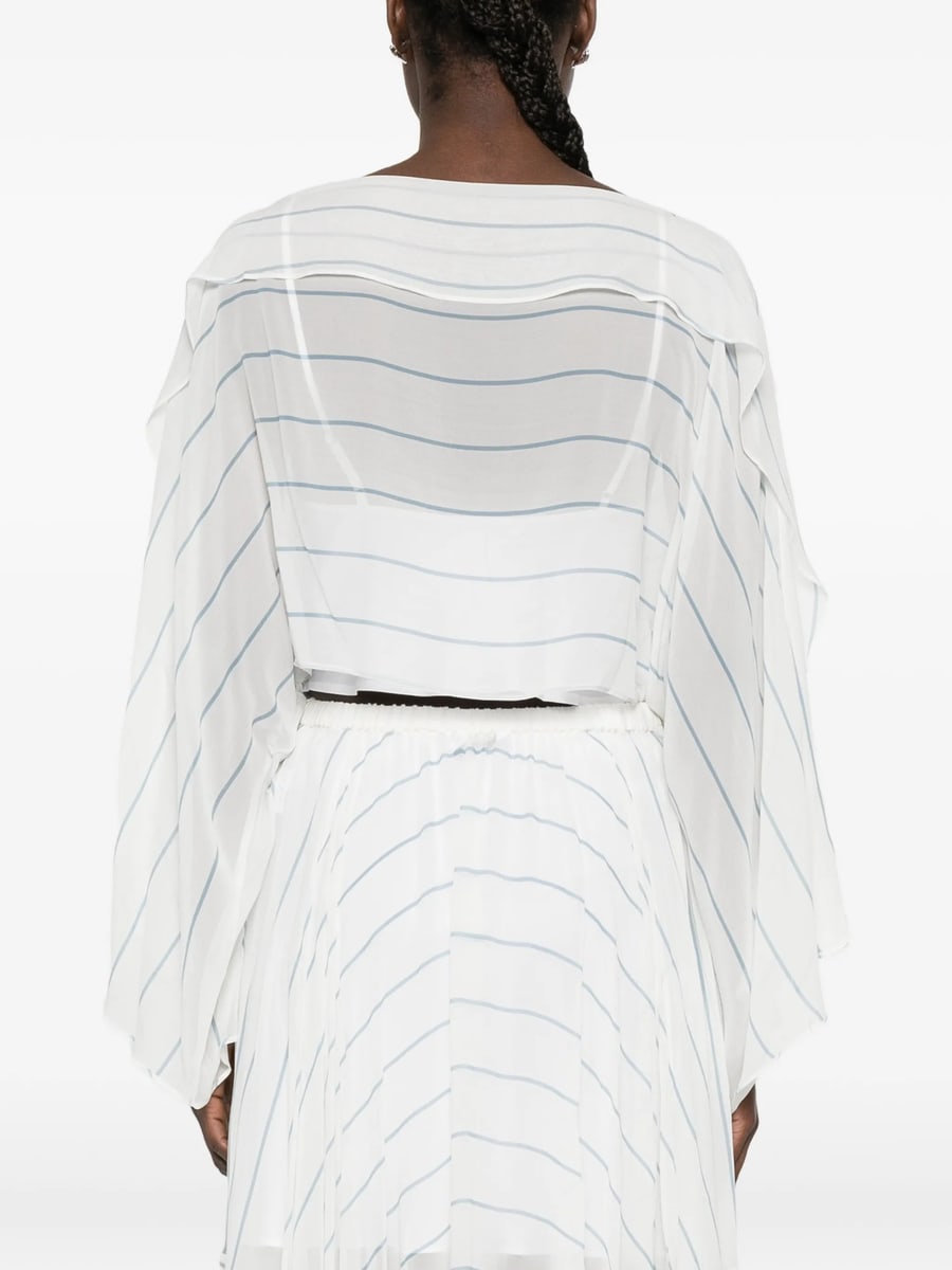 Bondi Born Bondi Born Striped Ruffled Top, view 4
