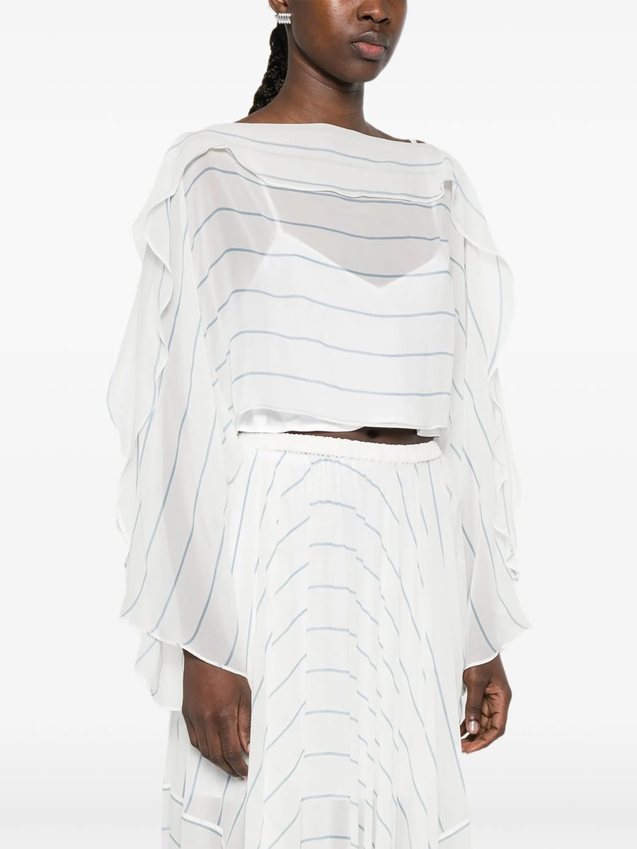 Bondi Born Bondi Born Striped Ruffled Top, view 5