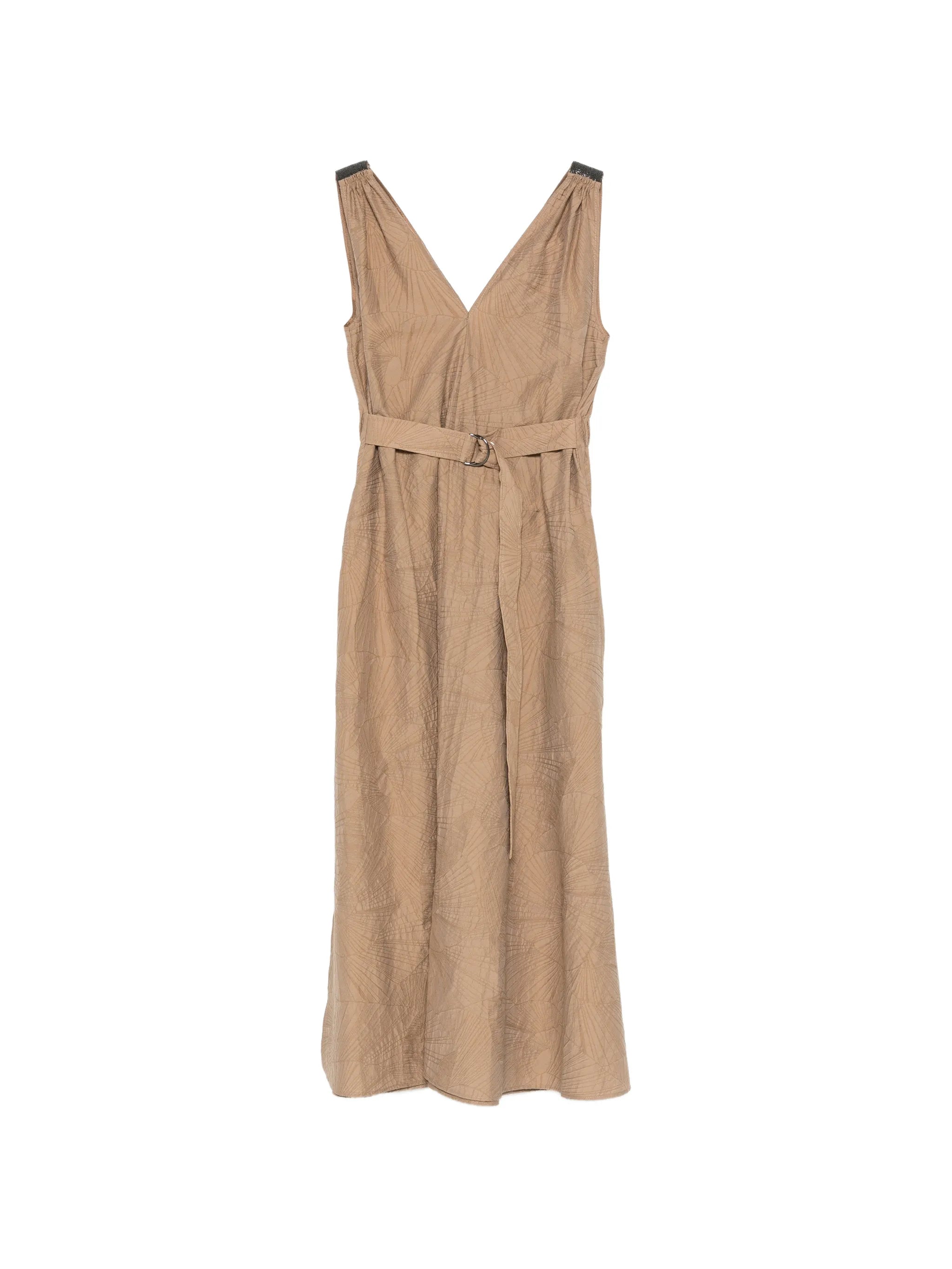 Brunello Cucinelli Brunello Cucinelli V-neck Belted Midi Dress