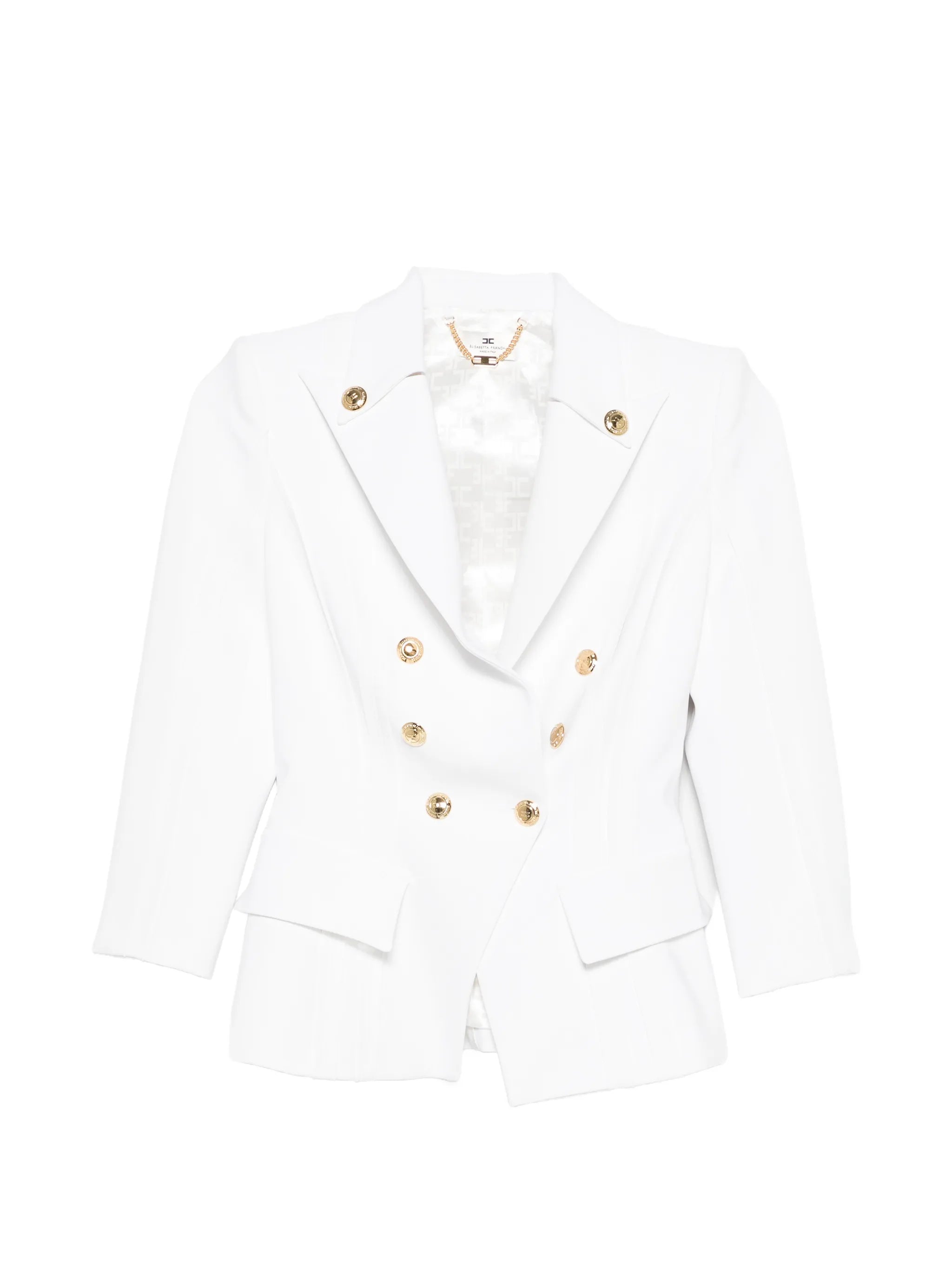Elisabetta Franchi Elisabetta Franchi Jacket In Double Layer Stretch Crêpe Fabric With Raw-edge Trims